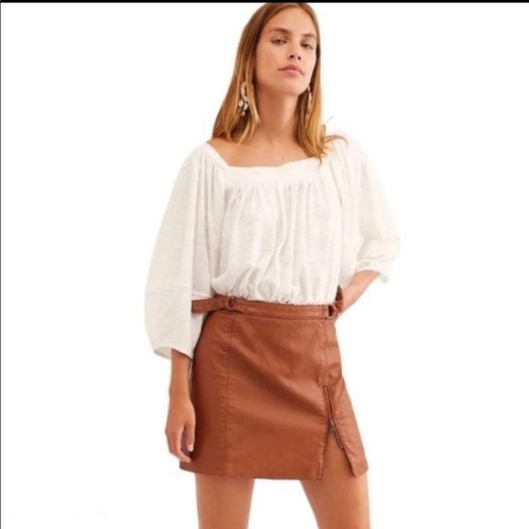 Free People Dresses & Skirts - Free People Midnight Magic Faux Leather Skirt size 2